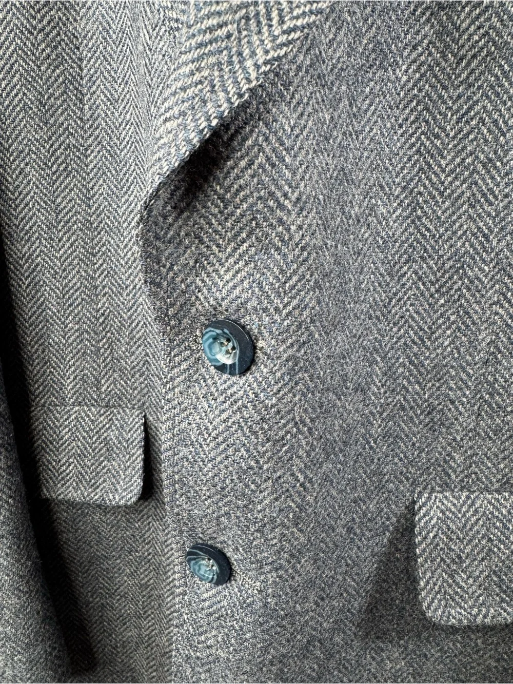 Kuppenheimer Men's Grey Herringbone Wool Sport Coat 100% Wool USA